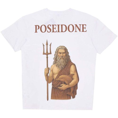 T-shirt Maglietta Uomo Gods Poseidone Tee White - Temple Of Gods - Modalova