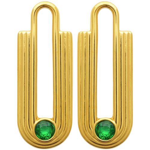 Boucles oreilles Boucles d'oreilles art déco oxyde vert - Brillaxis - Modalova