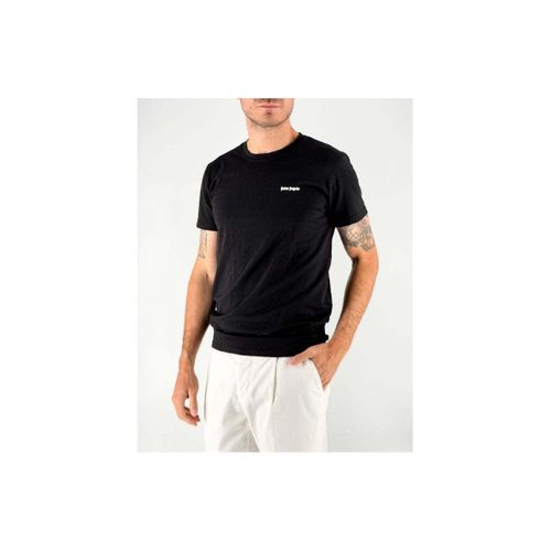 T-shirt Nera Logo Contrast - Palm Angels - Modalova