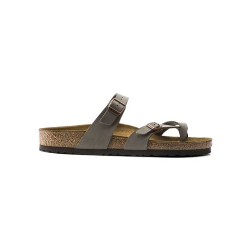 Sandales plates Mayari Nobuck Birko-Flor Regular - Stone - BIRKENSTOCK - Modalova