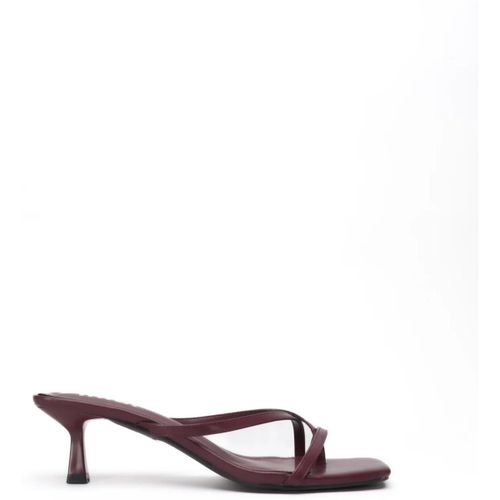 Sandales à talon Mules à entredoigts multi brides, Bordeaux - Vera Collection - Modalova