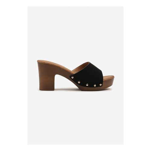 Mules Mules plateforme larges brides à talons, noir - Vera Collection - Modalova
