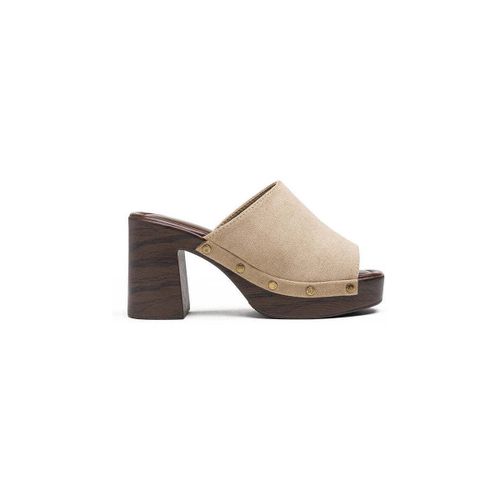 Mules Mules plateforme larges brides à talons, Taupe - Vera Collection - Modalova