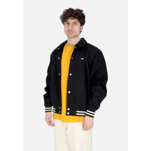 Blouson Giubbotto Uomo Icon Face Varsity Jacket Black - Obey - Modalova