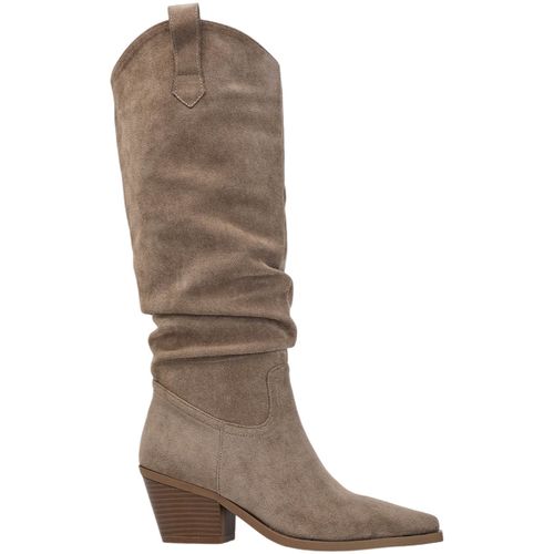 Bottes Botte Santiags suédine Plissée, Taupe - Vera Collection - Modalova
