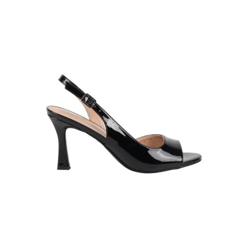 Sandales à talon Escarpins slingback à bouts ouverts, Noir vernis - Vera Collection - Modalova