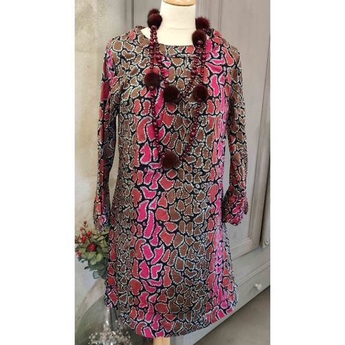 Robe courte Robe imprimée rose marron noir turquoise taille 46 - Almatrichi - Modalova