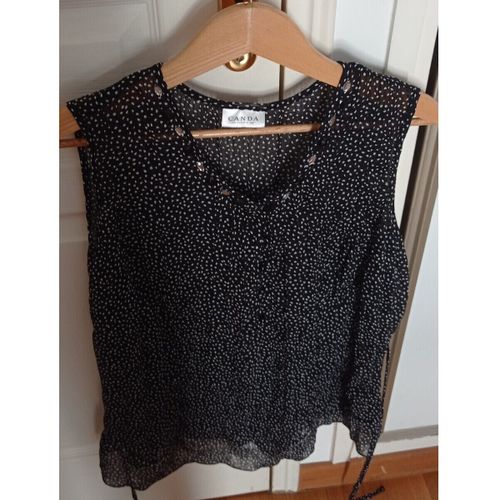 Blouses Chemisier noir et blanc fluide - Canda - Modalova