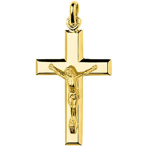 Pendentifs Pendentif croix Christ plaqué or - Brillaxis - Modalova