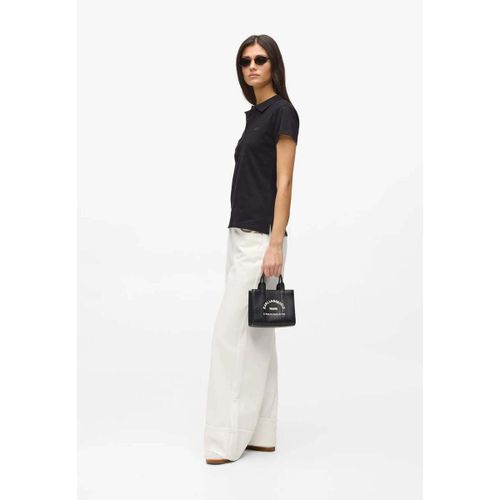 Cabas Cabas Carré Mini Grainé Blanc Noir - Karl Lagerfeld - Modalova