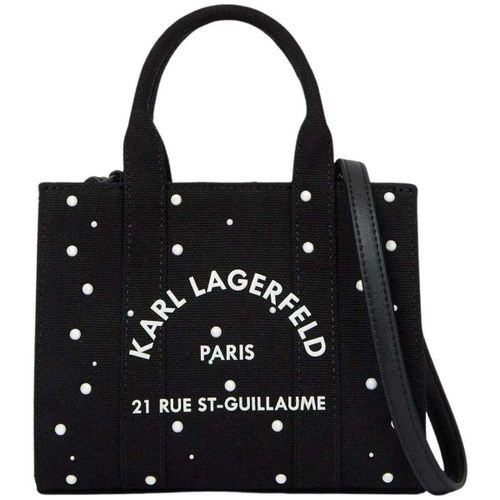 Cabas Cabas Carré Perles Mini Coton Noir - Karl Lagerfeld - Modalova