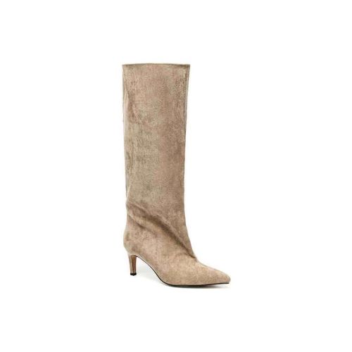Bottes Bottes Hautes Fluides à Talon Fin, Taupe - Vera Collection - Modalova