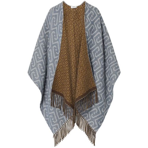 Manteau Poncho Jacquard Monogramme - Liu Jo - Modalova