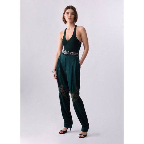 Pantalon Pantalon en satin avec détails en dentelle - Liu Jo - Modalova