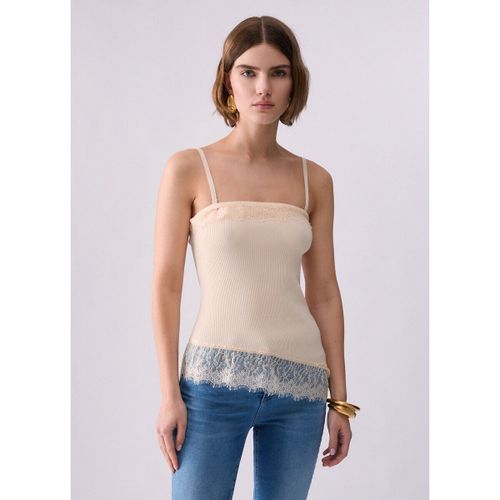 Blouses Top Asymétrique avec Détails en Dentelle - Liu Jo - Modalova