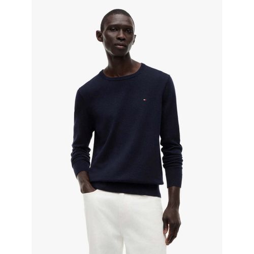 Sweat-shirt Pull marine en coton - Tommy Hilfiger - Modalova
