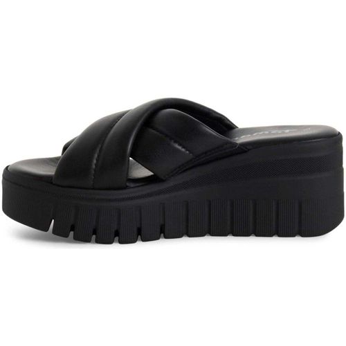 Sandales compensées Women's Black Open-Toe Slippers - Tamaris - Modalova