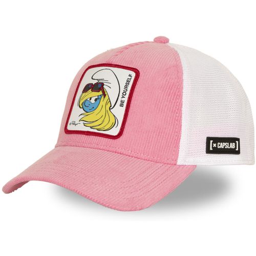 Casquette Casquette baseball effet velours avec filet et patch Soft Pink - Capslab - Modalova