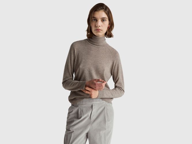 Benetton, Pull Col Roulé En Mélange De Laine Et De Cachemire, Taille: XL, - United Colors of Benetton - Modalova