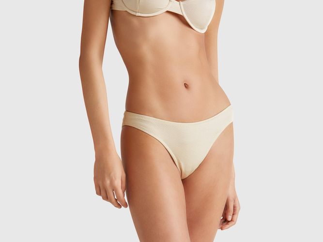 Benetton, Slip De Bain Avec Lurex, taille L, Crème - United Colors of Benetton - Modalova