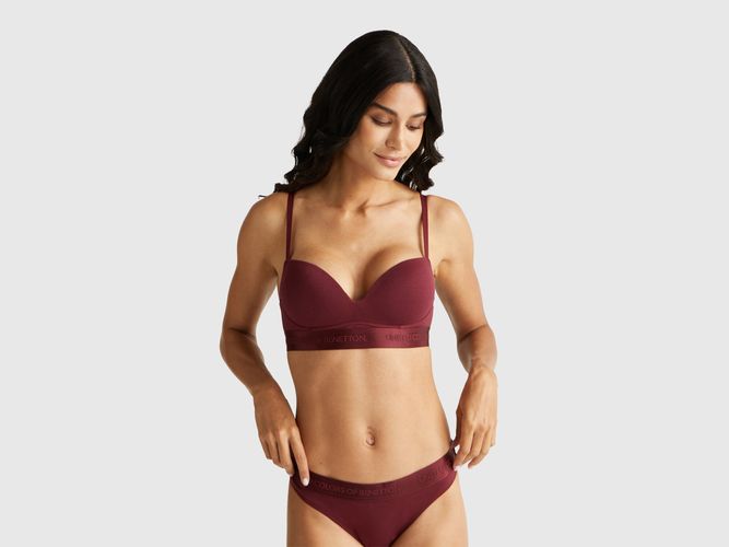 Benetton, Soutien-gorge Rembourré En Coton Extensible, taille 100, Bordeaux - United Colors of Benetton - Modalova