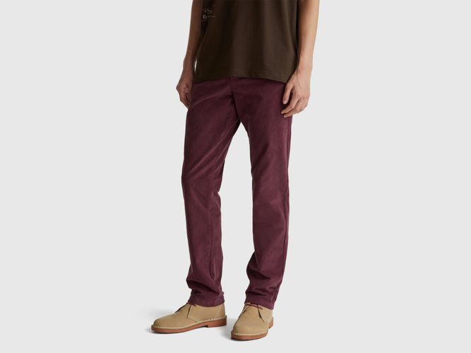 Benetton, Pantalon Slim En Velours Stretch, Taille: 46, Prune - United Colors of Benetton - Modalova