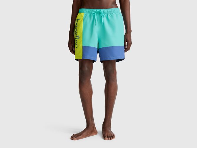 Benetton, Short De Bain Color Block, taille L, Bleu Vert - United Colors of Benetton - Modalova