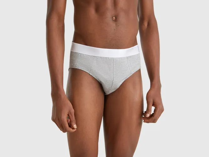 Benetton, Slip En Coton Mélangé, taille L, Gris - United Colors of Benetton - Modalova