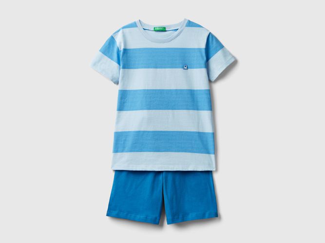 Benetton, Pigiama Con Maglia A Righe, taglia XS, Azzurro, Bambini - United Colors of Benetton - Modalova