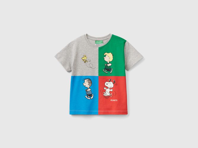 Benetton, T-shirt ©peanuts In Puro Cotone, taglia 104, Grigio, Bambini - United Colors of Benetton - Modalova
