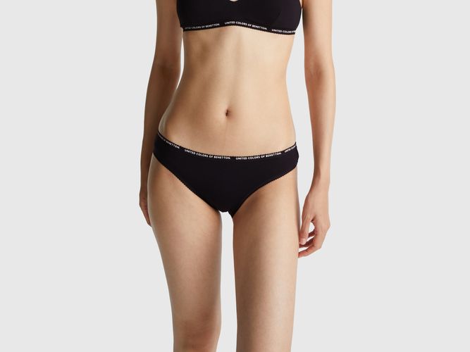 Benetton, Slip En Coton Extensible, taille L, Noir - United Colors of Benetton - Modalova