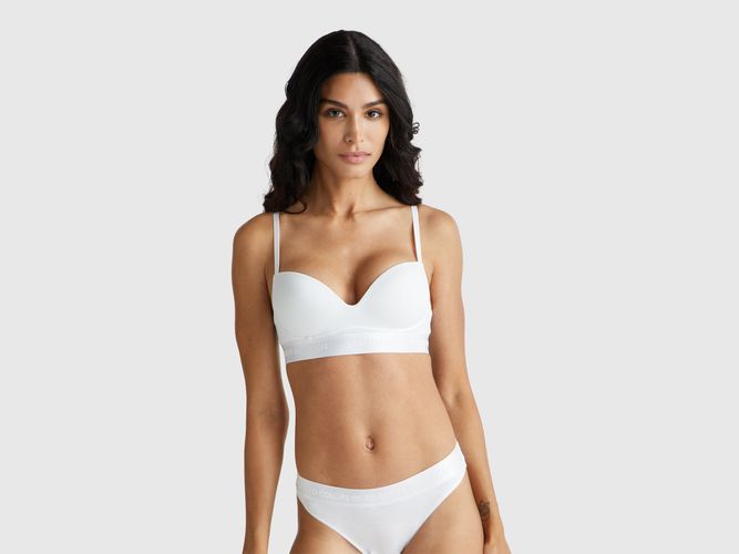 Benetton, Soutien-gorge Rembourré En Coton Extensible, taille 100, Blanc - United Colors of Benetton - Modalova