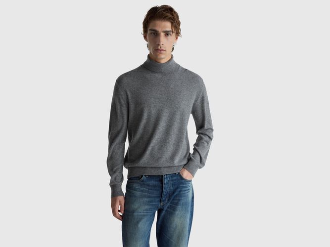 Benetton, Pull À Col Roulé Gris Foncé En Pur Cachemire, Taille: L, Gris Foncé - United Colors of Benetton - Modalova