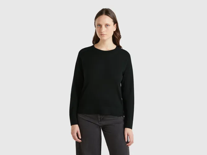 Benetton, Pull En Pure Laine Mérinos, taille L, Noir - United Colors of Benetton - Modalova