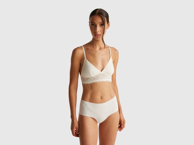 Benetton, Soutien-gorge Triangle Avec Dentelle, taille 100, Crème - United Colors of Benetton - Modalova