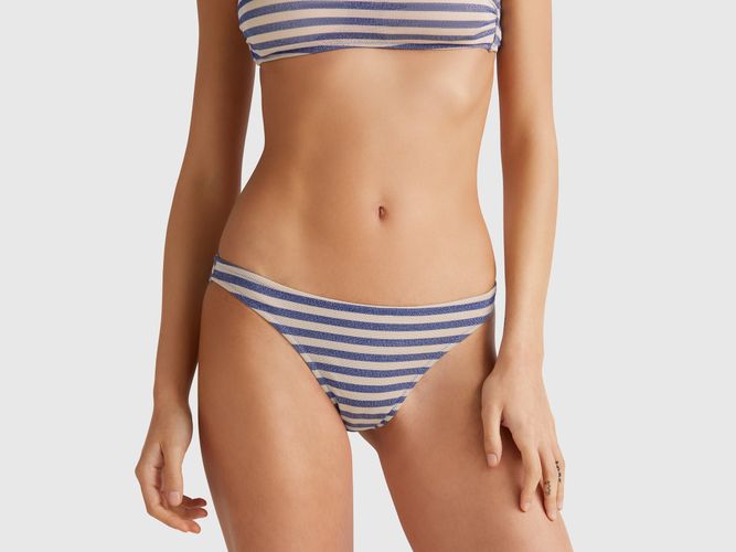 Benetton, Slip De Maillot De Bain Rayé Avec Lurex, taille L, Bleu - United Colors of Benetton - Modalova