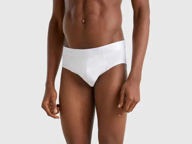 Benetton, Slip En Coton Mélangé, taille L, Blanc - United Colors of Benetton - Modalova