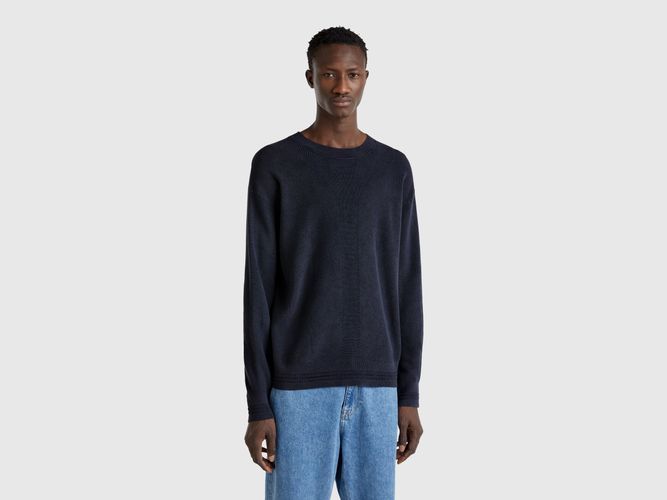 Benetton, Pull Tricoté En Pur Coton, taille XXL, Bleu - United Colors of Benetton - Modalova