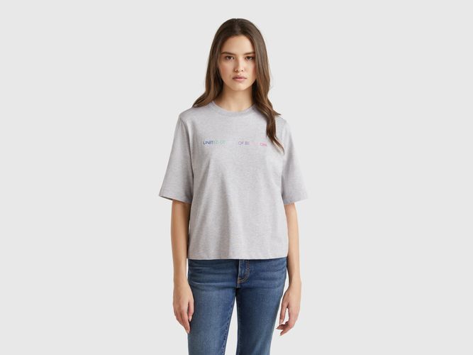 Benetton, T-shirt Avec Logo Imprimé, taille L, Gris Clair - United Colors of Benetton - Modalova