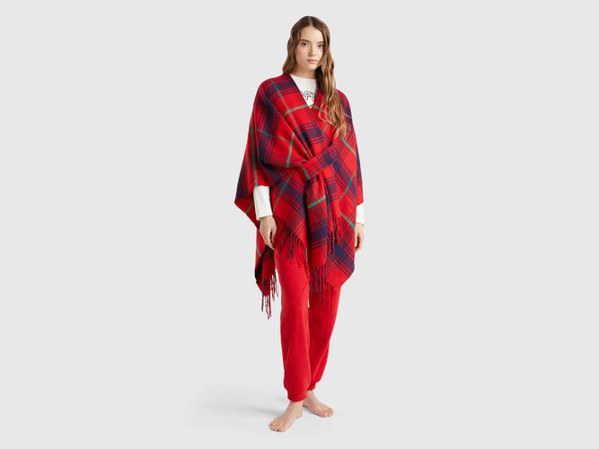 Benetton, Cape En Jacquard Tartan, taille OS, Rouge - United Colors of Benetton - Modalova