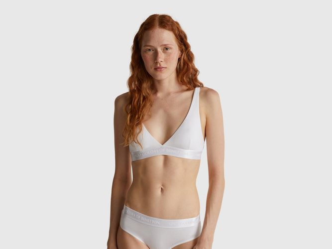 Benetton, Soutien-gorge Triangle En Coton Extensible, taille 100, Blanc - United Colors of Benetton - Modalova