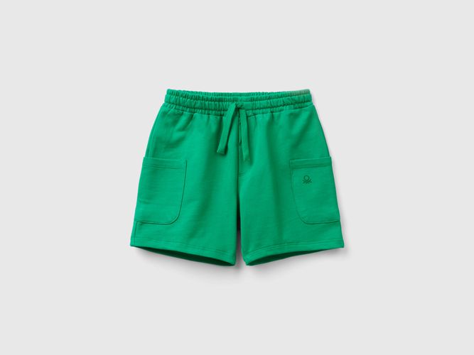 Benetton, Shorts Cargo In Cotone Bio, taglia 104, Verde, Bambini - United Colors of Benetton - Modalova