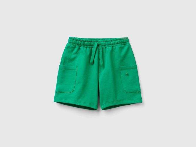 Benetton, Shorts Cargo In Cotone Bio, taglia 98, Verde, Bambini - United Colors of Benetton - Modalova