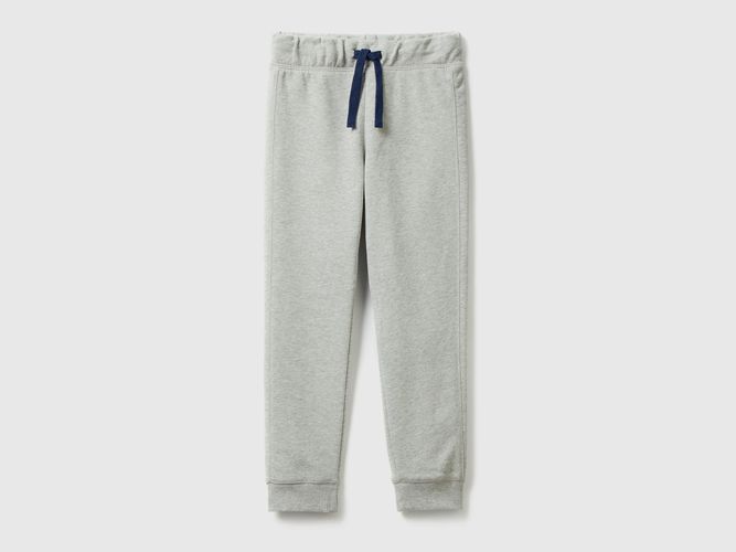 Benetton, Pantaloni In Felpa 100% Cotone, taglia S, Grigio Chiaro, Bambini - United Colors of Benetton - Modalova