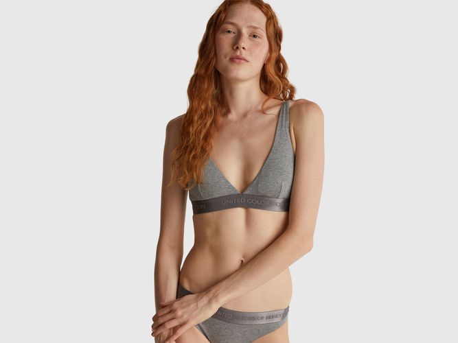 Benetton, Soutien-gorge Triangle En Coton Extensible, taille 100, Gris Foncé - United Colors of Benetton - Modalova