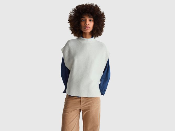 Benetton, Gilet Col Roulé En Laine Mélangée, Taille: S, Crème - United Colors of Benetton - Modalova