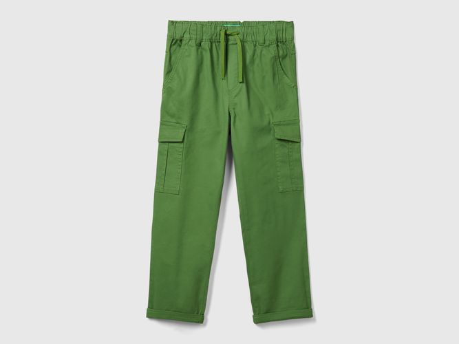Benetton, Pantaloni Cargo Straight, taglia 2XL, Verde Militare, Bambini - United Colors of Benetton - Modalova
