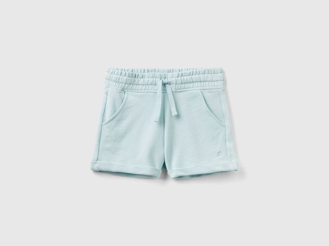 Benetton, Shorts In Felpa 100% Cotone, taglia 2XL, Verde Acqua, Bambini - United Colors of Benetton - Modalova