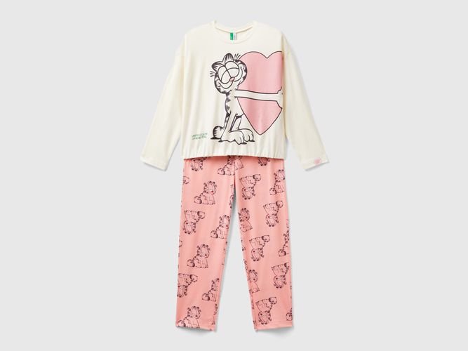 Benetton, Pigiama Garfield ©2024 By Paws, Inc., taglia M, Bianco Panna, Bambini - United Colors of Benetton - Modalova