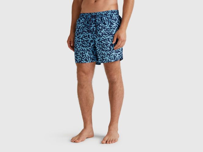 Benetton, Short De Bain En Nylon À Motifs, taille L, Bleu Clair - United Colors of Benetton - Modalova